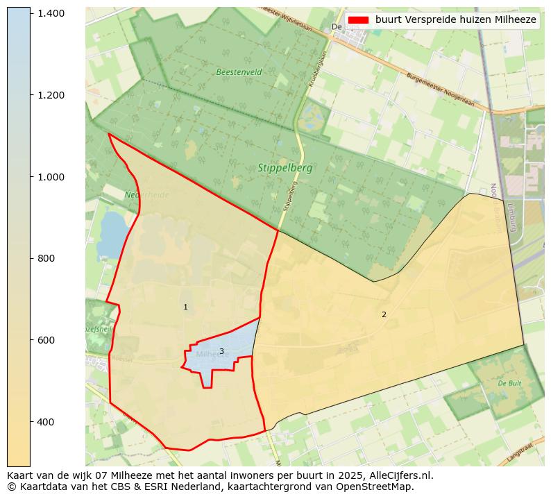 Afbeelding van de buurt Verspreide huizen Milheeze op de kaart.