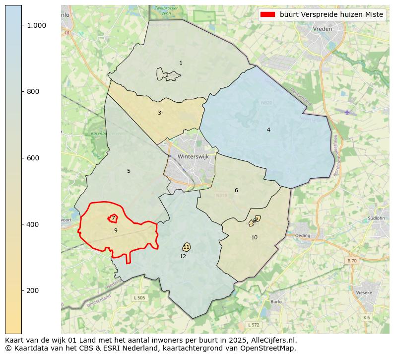 Afbeelding van de buurt Verspreide huizen Miste op de kaart.