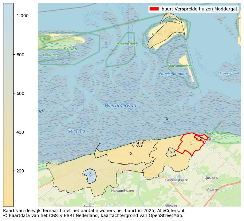 Afbeelding van de buurt Verspreide huizen Moddergat op de kaart.