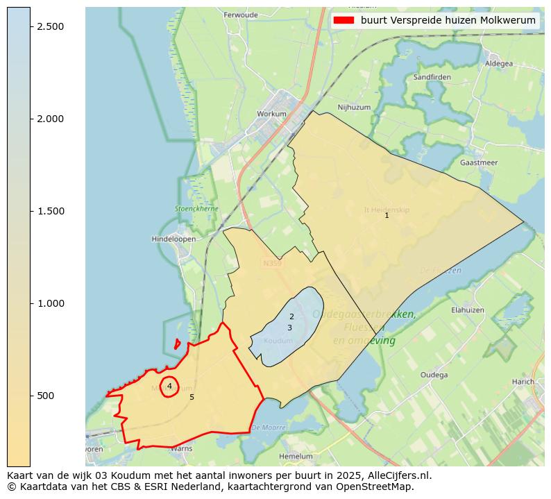 Afbeelding van de buurt Verspreide huizen Molkwerum op de kaart.