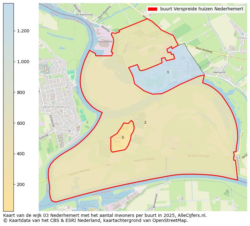 Afbeelding van de buurt Verspreide huizen Nederhemert op de kaart.