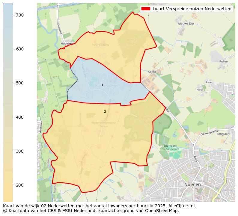 Afbeelding van de buurt Verspreide huizen Nederwetten op de kaart.