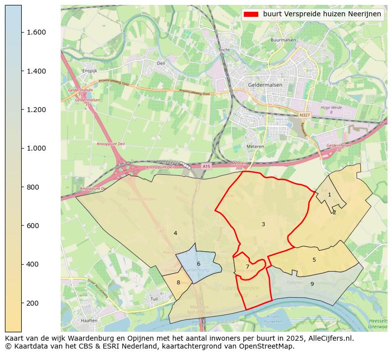 Afbeelding van de buurt Verspreide huizen Neerijnen op de kaart.