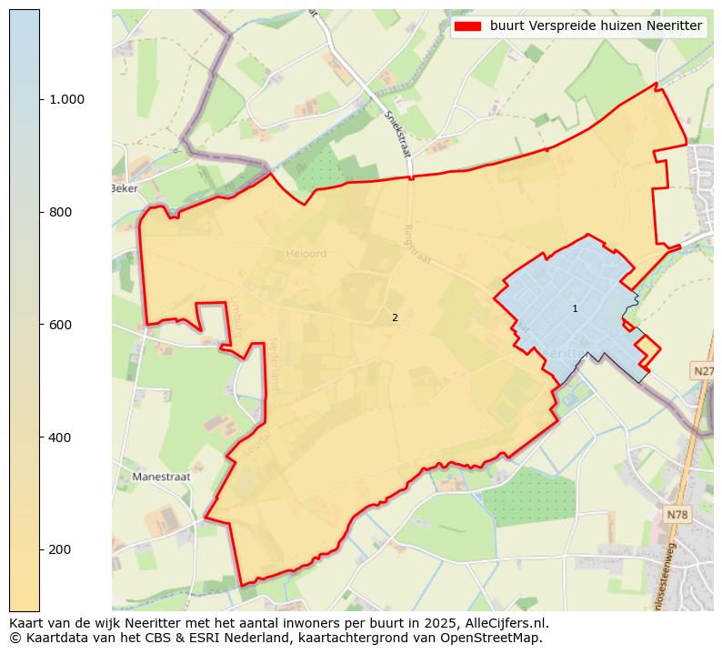 Afbeelding van de buurt Verspreide huizen Neeritter op de kaart.