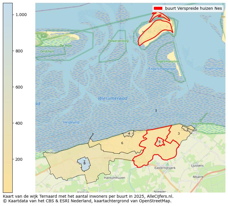 Afbeelding van de buurt Verspreide huizen Nes op de kaart.