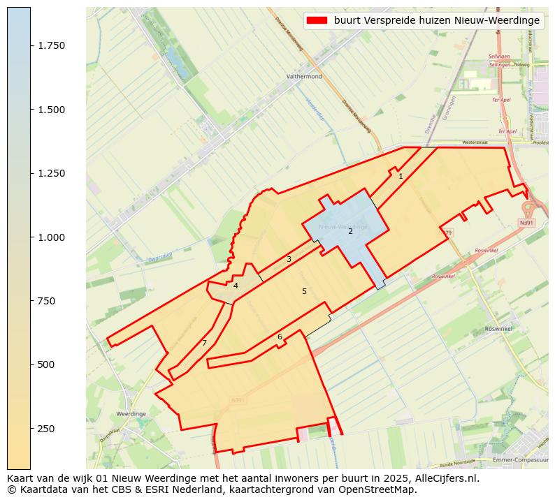 Afbeelding van de buurt Verspreide huizen Nieuw-Weerdinge op de kaart.