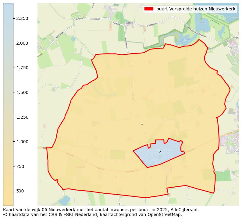 Afbeelding van de buurt Verspreide huizen Nieuwerkerk op de kaart.