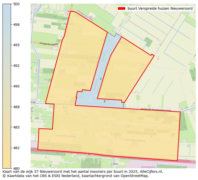 Afbeelding van de buurt Verspreide huizen Nieuweroord op de kaart.