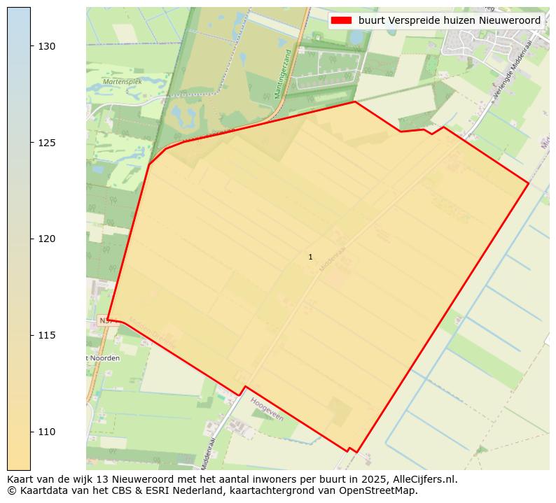 Afbeelding van de buurt Verspreide huizen Nieuweroord op de kaart.