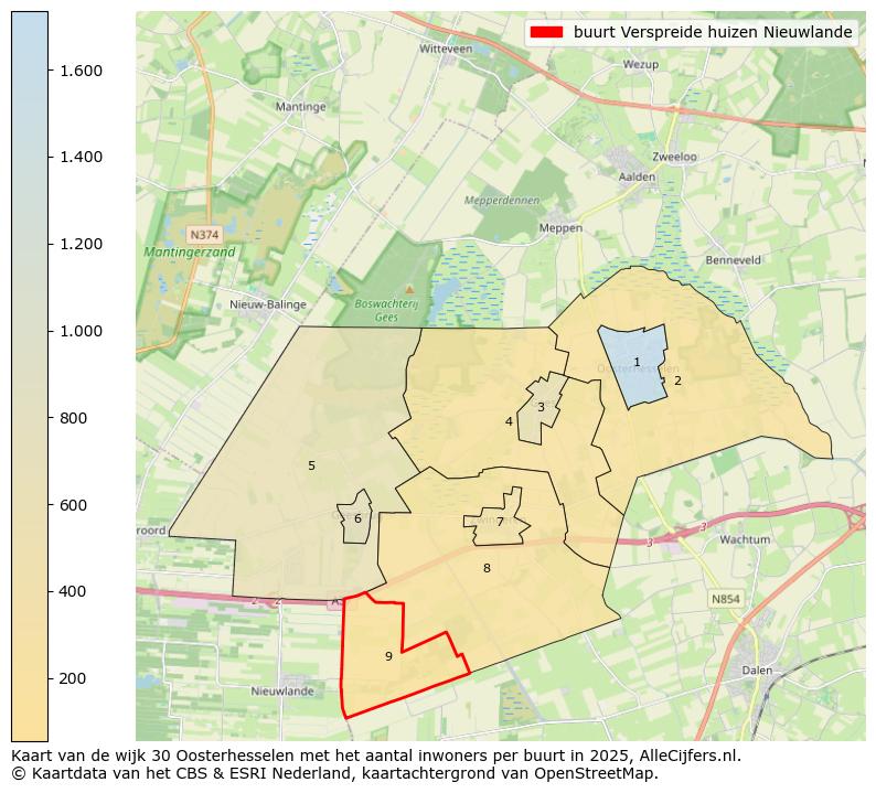 Afbeelding van de buurt Verspreide huizen Nieuwlande op de kaart.