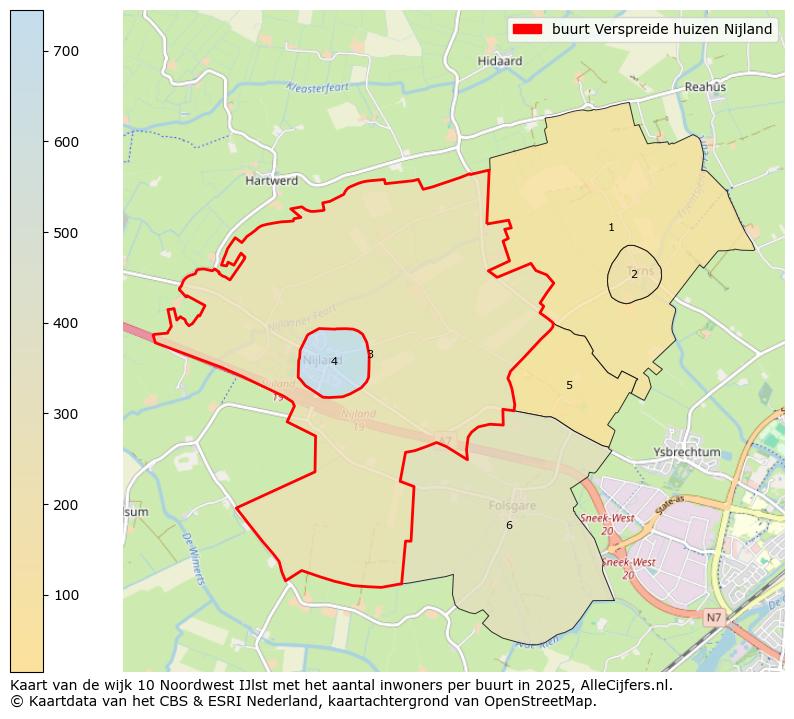 Afbeelding van de buurt Verspreide huizen Nijland op de kaart.