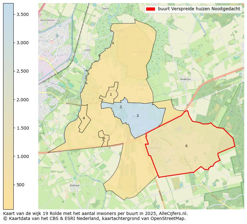 Afbeelding van de buurt Verspreide huizen Nooitgedacht op de kaart.