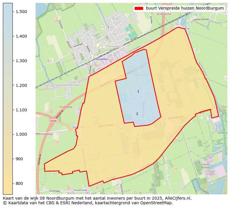 Afbeelding van de buurt Verspreide huizen Noordburgum op de kaart.