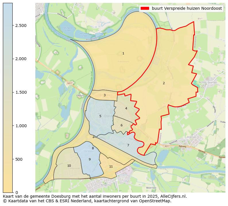 Afbeelding van de buurt Verspreide huizen Noordoost op de kaart.