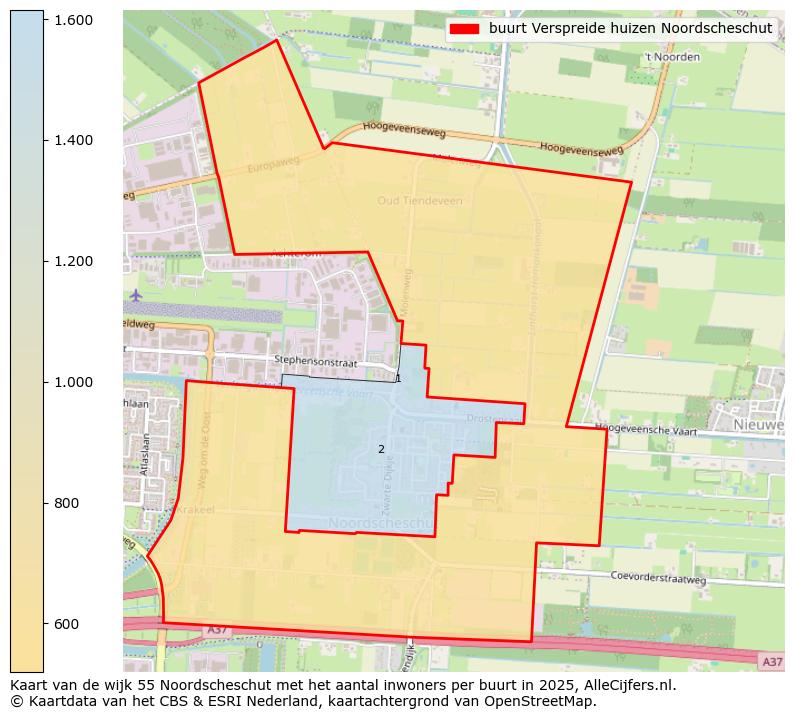 Afbeelding van de buurt Verspreide huizen Noordscheschut op de kaart.