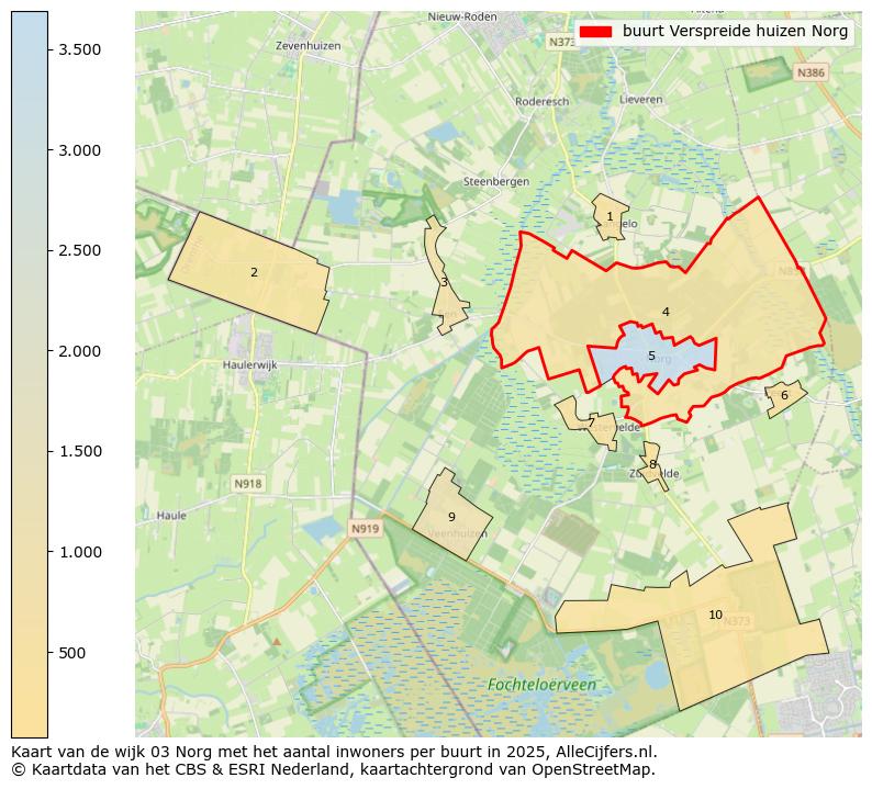Afbeelding van de buurt Verspreide huizen Norg op de kaart.