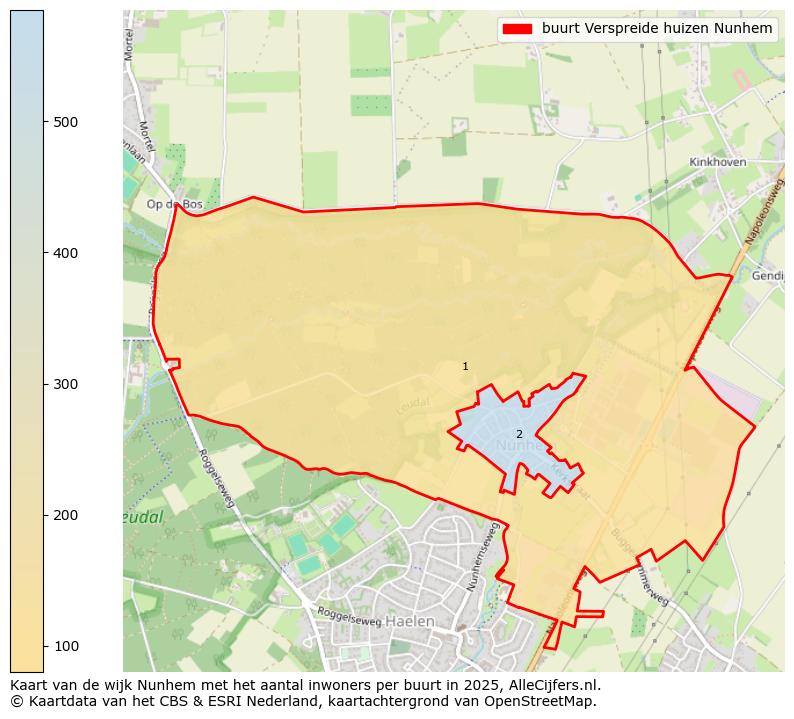Afbeelding van de buurt Verspreide huizen Nunhem op de kaart.