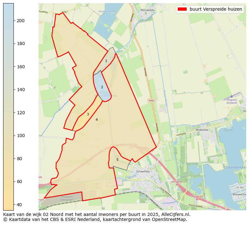 Afbeelding van de buurt Verspreide huizen op de kaart.