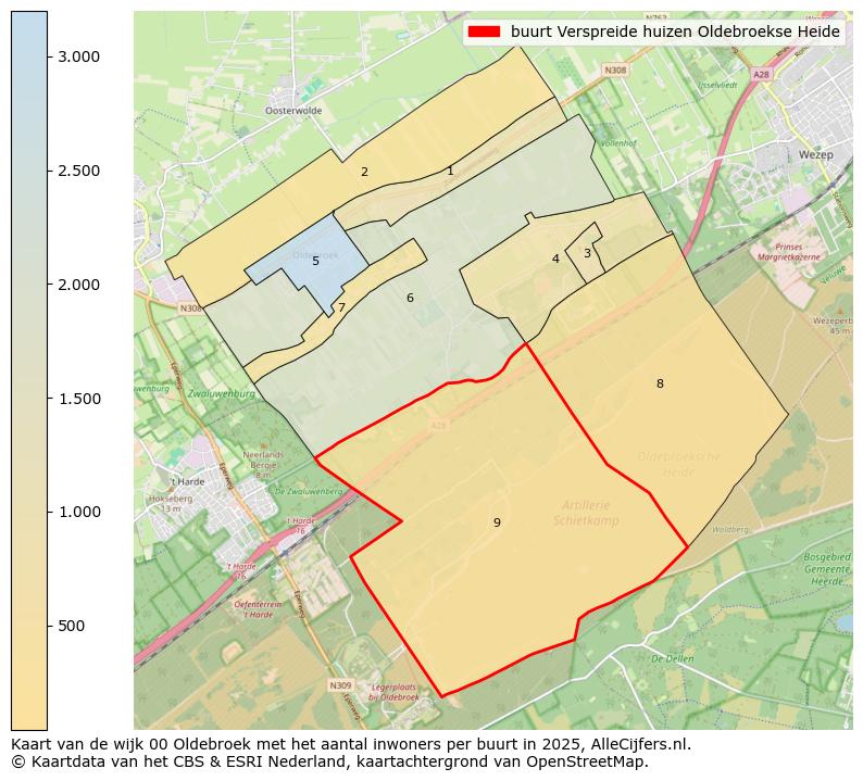 Afbeelding van de buurt Verspreide huizen Oldebroekse Heide op de kaart.