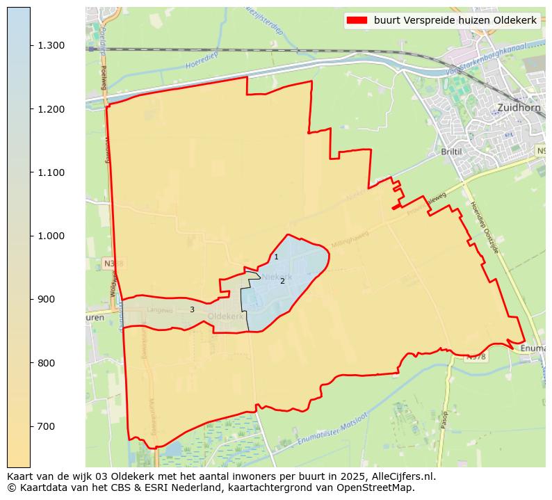Afbeelding van de buurt Verspreide huizen Oldekerk op de kaart.