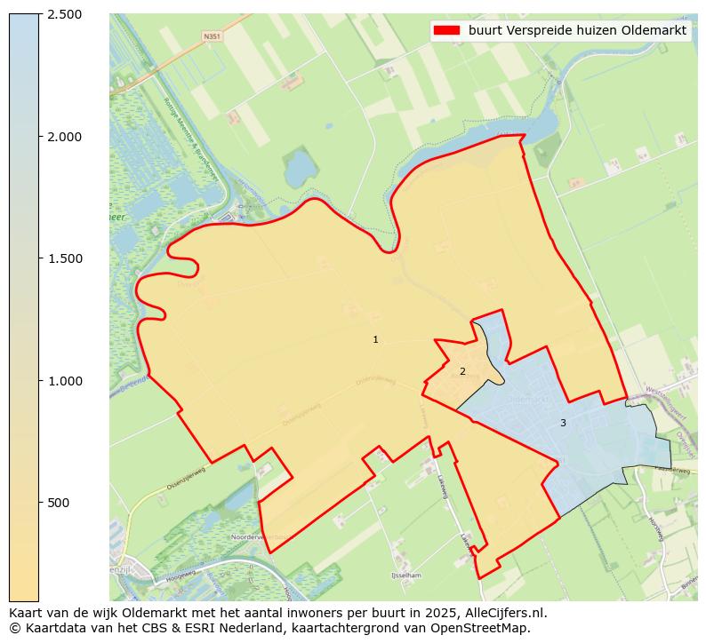 Afbeelding van de buurt Verspreide huizen Oldemarkt op de kaart.