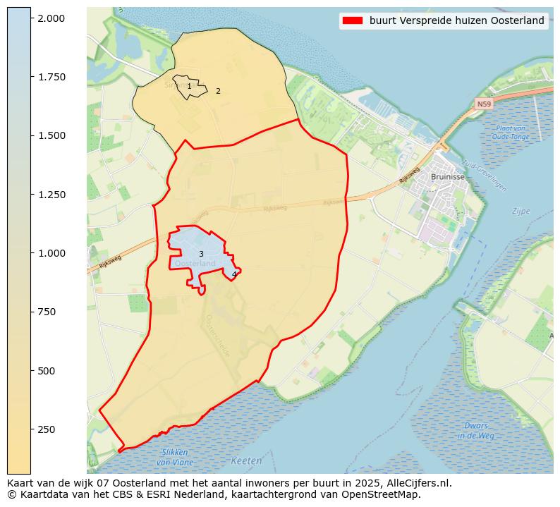 Afbeelding van de buurt Verspreide huizen Oosterland op de kaart.