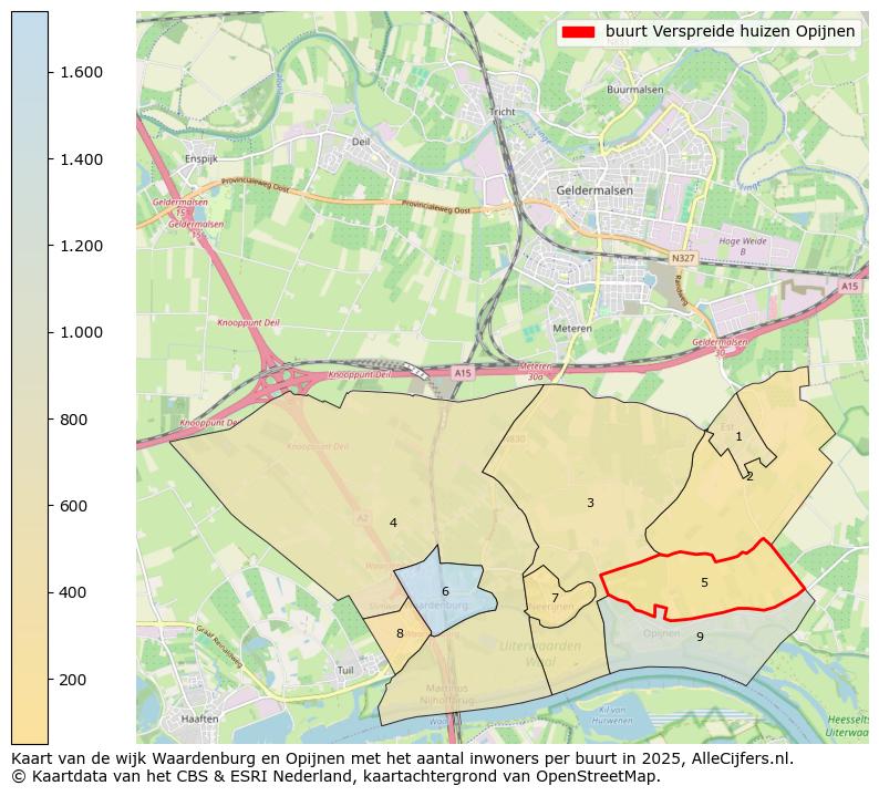 Afbeelding van de buurt Verspreide huizen Opijnen op de kaart.
