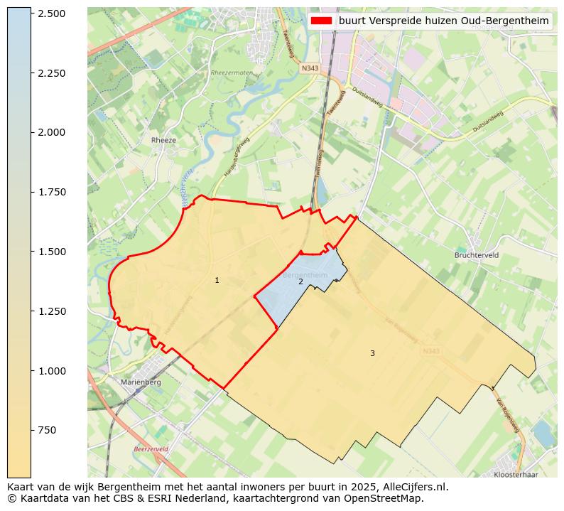 Afbeelding van de buurt Verspreide huizen Oud-Bergentheim op de kaart.