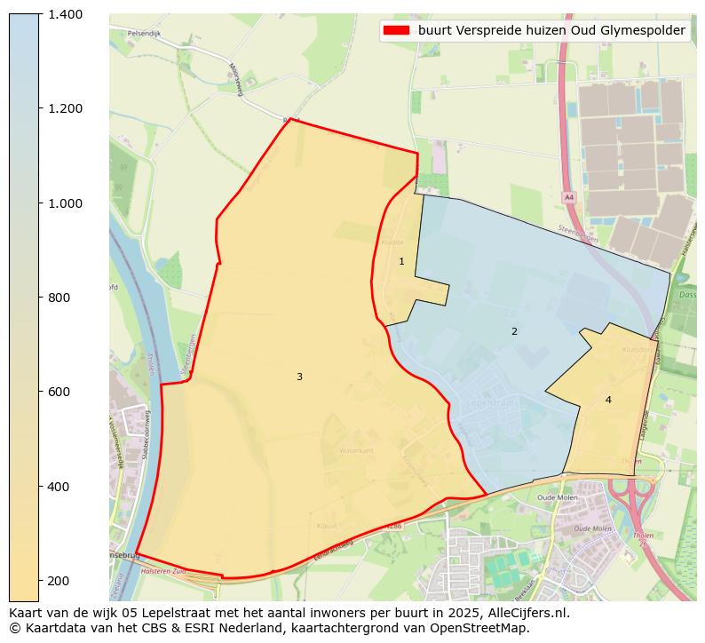 Afbeelding van de buurt Verspreide huizen Oud Glymespolder op de kaart.