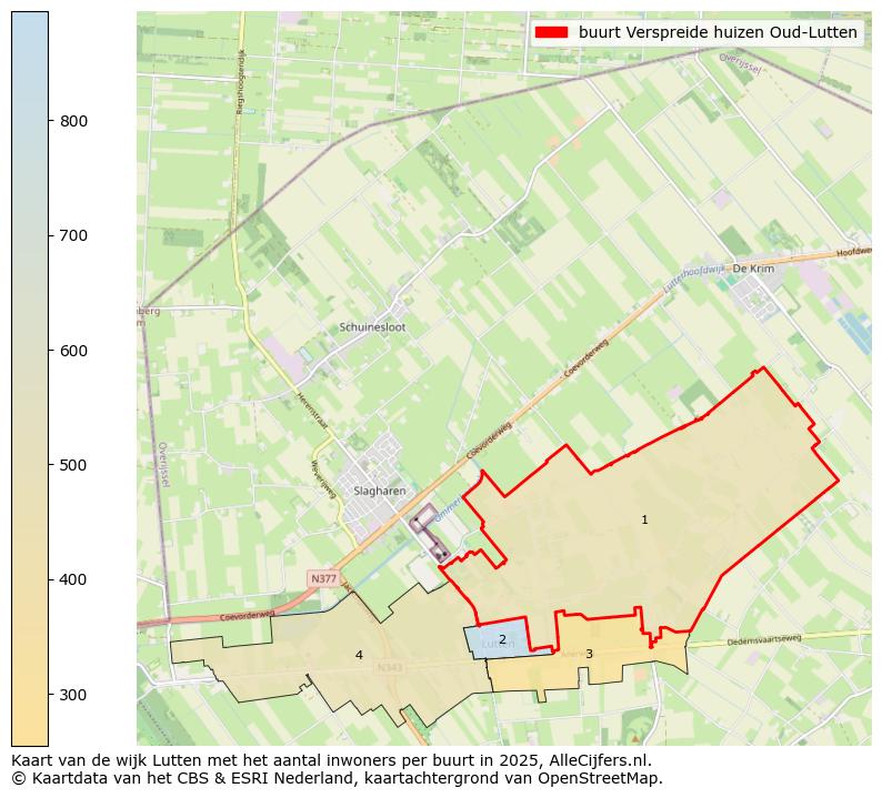 Afbeelding van de buurt Verspreide huizen Oud-Lutten op de kaart.