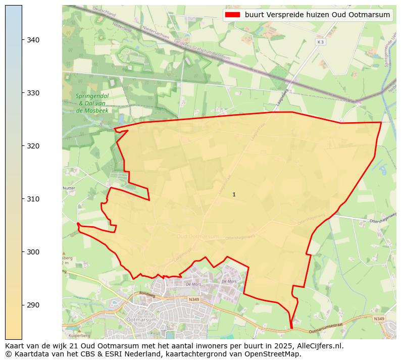Afbeelding van de buurt Verspreide huizen Oud Ootmarsum op de kaart.