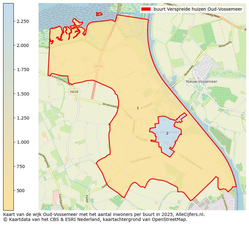 Afbeelding van de buurt Verspreide huizen Oud-Vossemeer op de kaart.