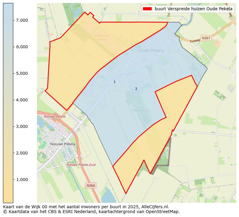 Afbeelding van de buurt Verspreide huizen Oude Pekela op de kaart.