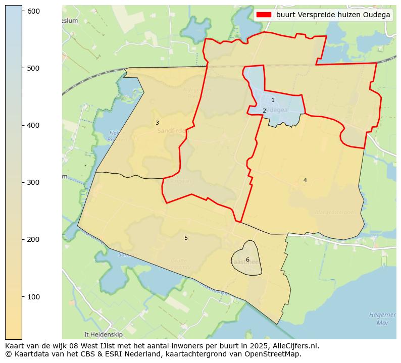 Afbeelding van de buurt Verspreide huizen Oudega op de kaart.