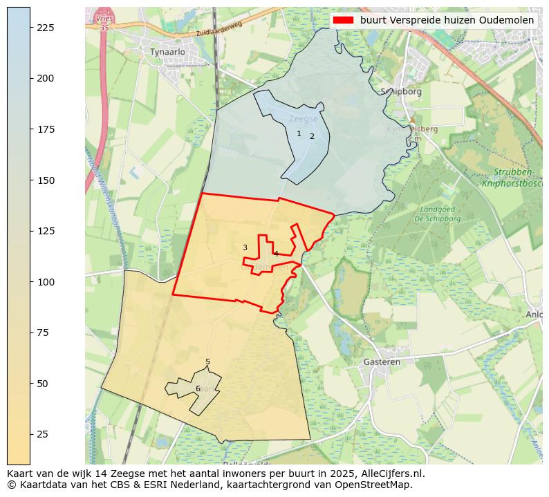 Afbeelding van de buurt Verspreide huizen Oudemolen op de kaart.