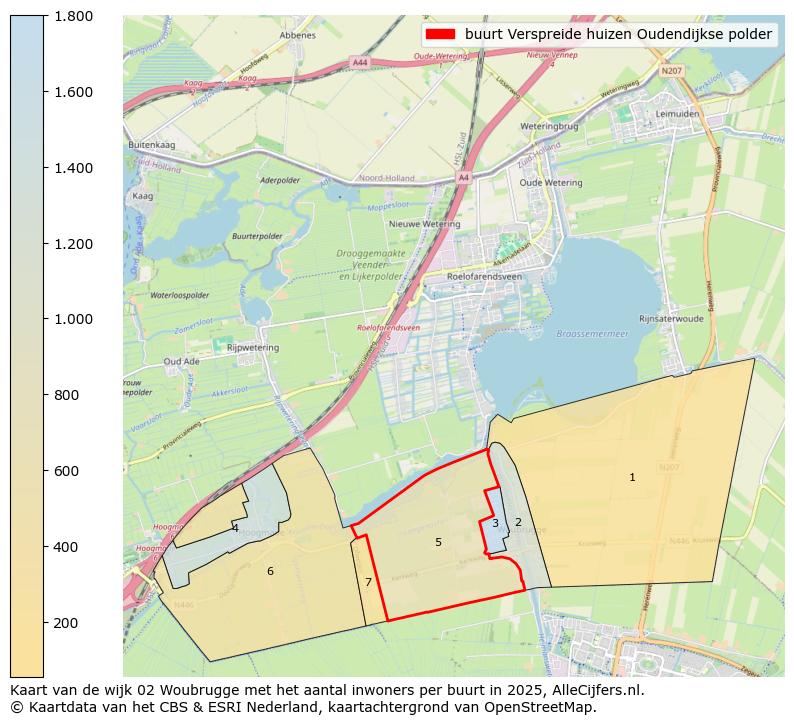 Afbeelding van de buurt Verspreide huizen Oudendijkse polder op de kaart.
