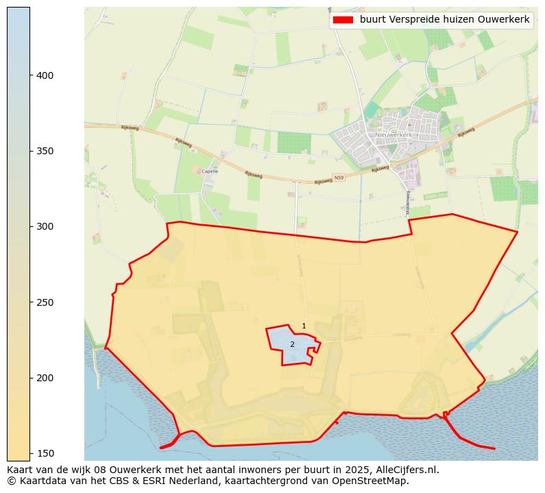 Afbeelding van de buurt Verspreide huizen Ouwerkerk op de kaart.