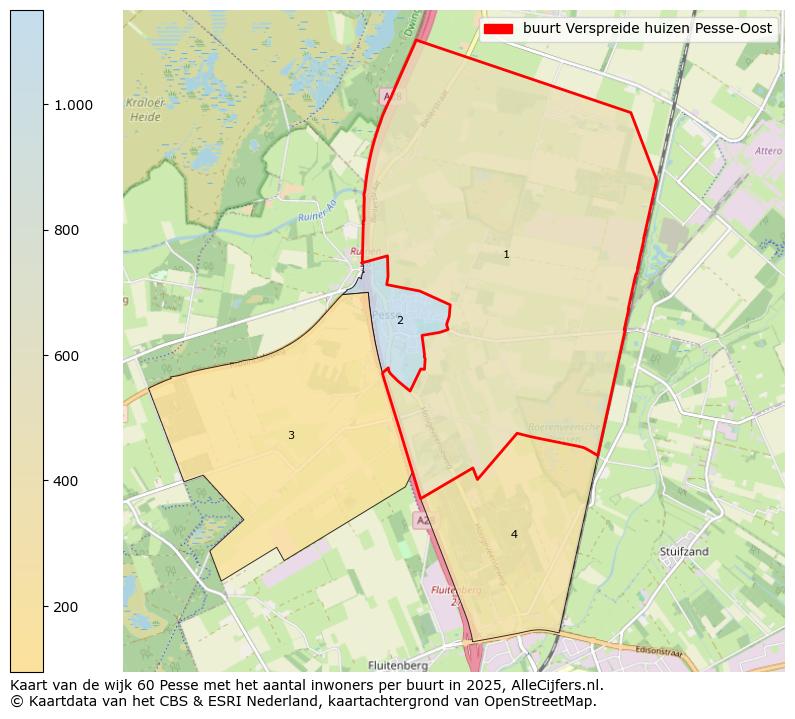 Afbeelding van de buurt Verspreide huizen Pesse-Oost op de kaart.