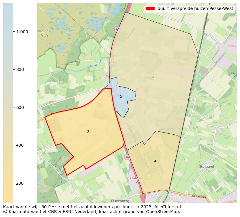 Afbeelding van de buurt Verspreide huizen Pesse-West op de kaart.