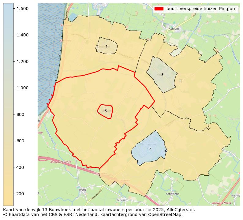 Afbeelding van de buurt Verspreide huizen Pingjum op de kaart.