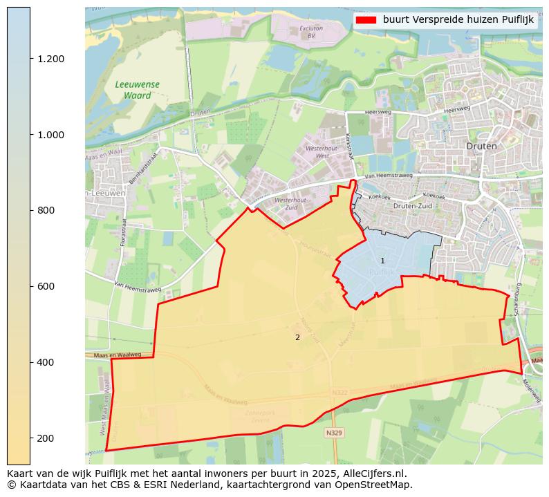 Afbeelding van de buurt Verspreide huizen Puiflijk op de kaart.