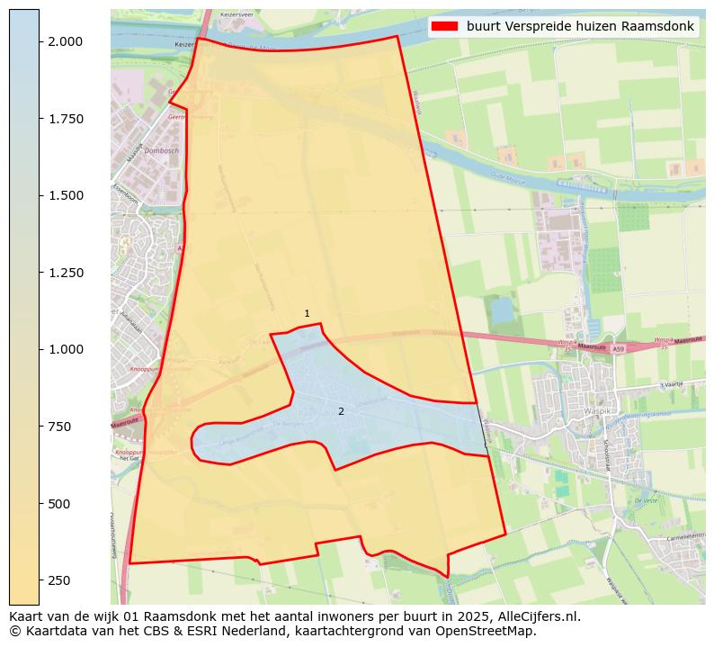 Afbeelding van de buurt Verspreide huizen Raamsdonk op de kaart.