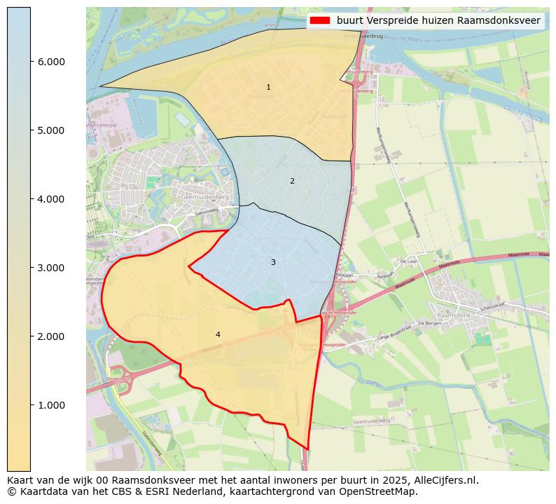 Afbeelding van de buurt Verspreide huizen Raamsdonksveer op de kaart.