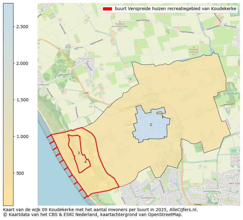Afbeelding van de buurt Verspreide huizen recreatiegebied van Koudekerke op de kaart.