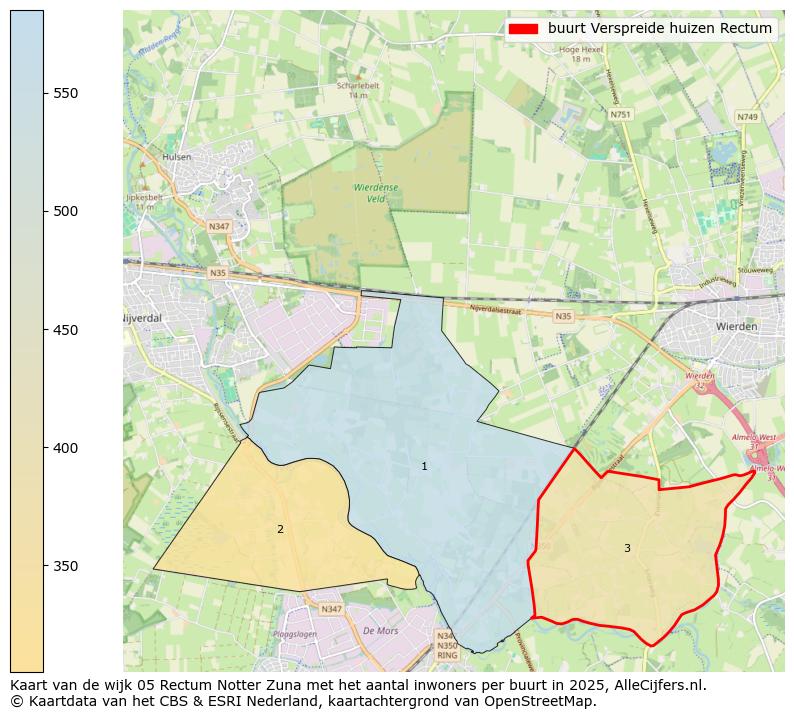 Afbeelding van de buurt Verspreide huizen Rectum op de kaart.