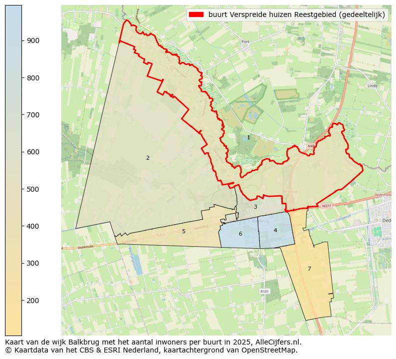 Afbeelding van de buurt Verspreide huizen Reestgebied (gedeeltelijk) op de kaart.