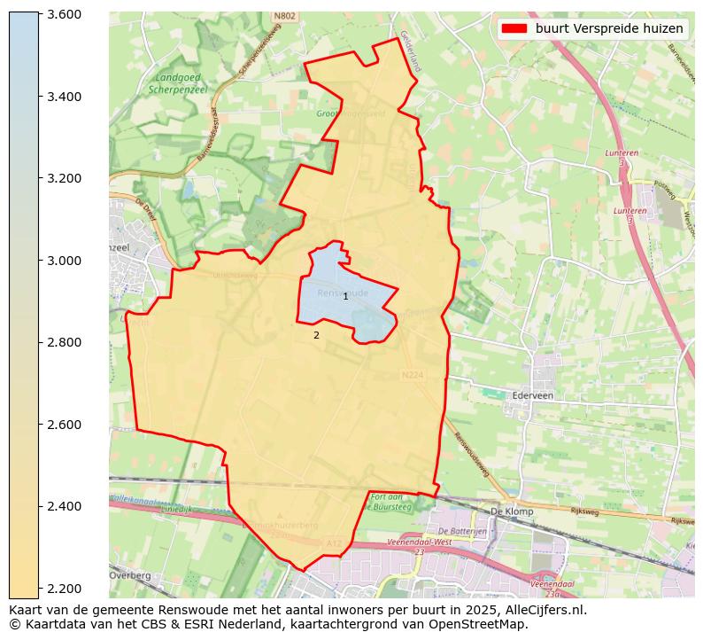 Afbeelding van de buurt Verspreide huizen op de kaart.