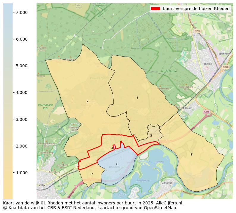 Afbeelding van de buurt Verspreide huizen Rheden op de kaart.