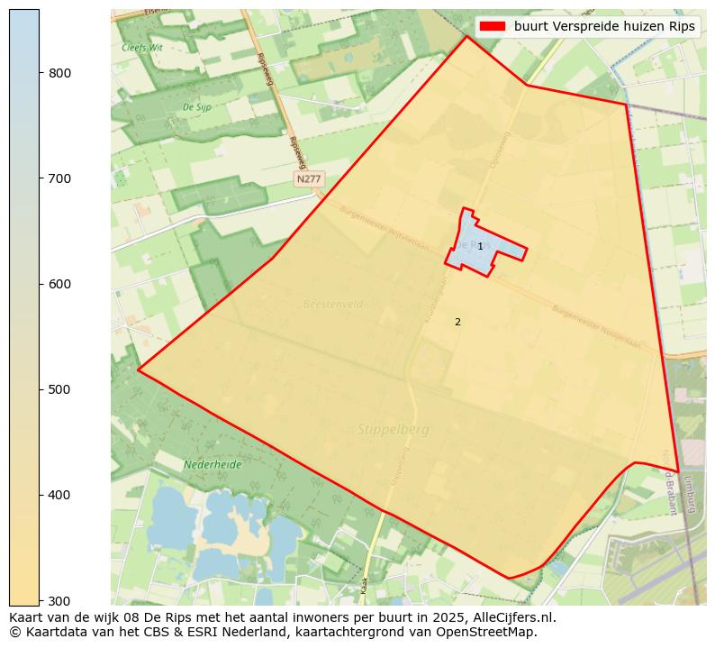 Afbeelding van de buurt Verspreide huizen Rips op de kaart.