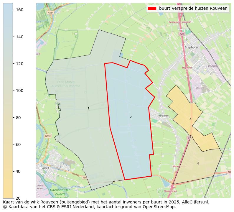 Afbeelding van de buurt Verspreide huizen Rouveen op de kaart.